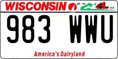 WI license plate 983WWU