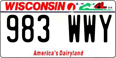 WI license plate 983WWY