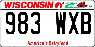 WI license plate 983WXB