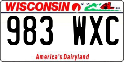 WI license plate 983WXC