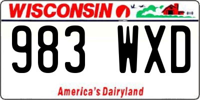 WI license plate 983WXD