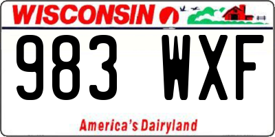WI license plate 983WXF