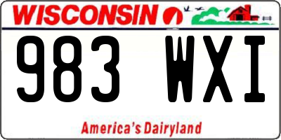 WI license plate 983WXI