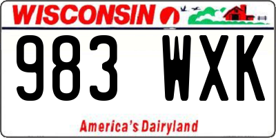 WI license plate 983WXK