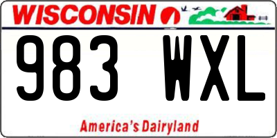 WI license plate 983WXL