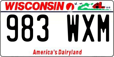 WI license plate 983WXM