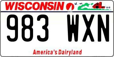 WI license plate 983WXN