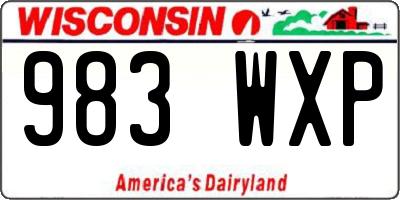WI license plate 983WXP