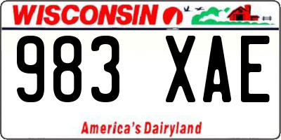 WI license plate 983XAE