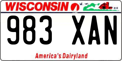 WI license plate 983XAN