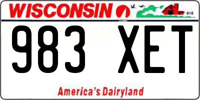 WI license plate 983XET