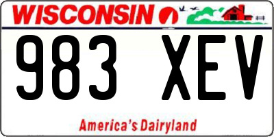 WI license plate 983XEV