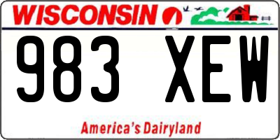 WI license plate 983XEW