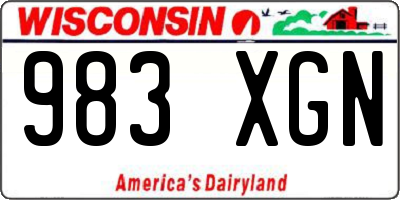 WI license plate 983XGN