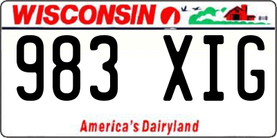 WI license plate 983XIG