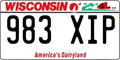 WI license plate 983XIP