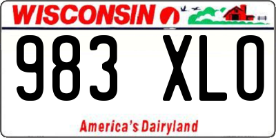 WI license plate 983XLO
