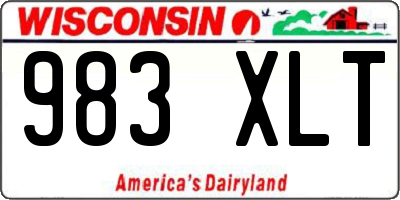 WI license plate 983XLT