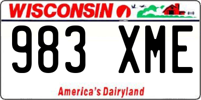 WI license plate 983XME