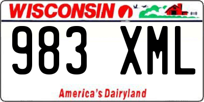 WI license plate 983XML