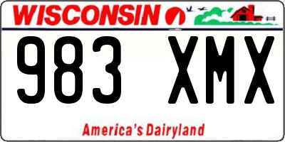 WI license plate 983XMX