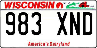 WI license plate 983XND