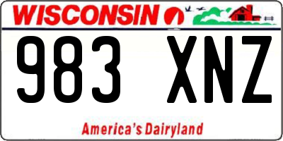 WI license plate 983XNZ