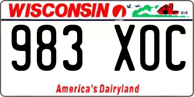 WI license plate 983XOC