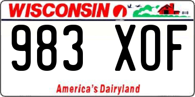 WI license plate 983XOF