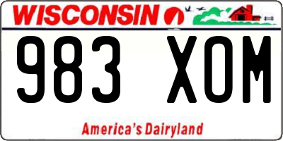 WI license plate 983XOM