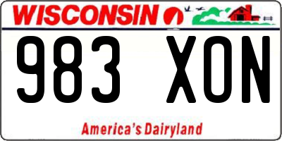 WI license plate 983XON