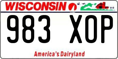WI license plate 983XOP