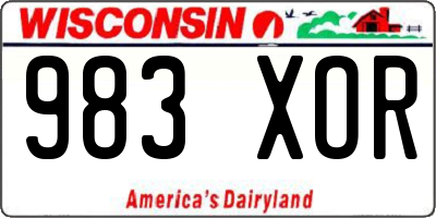 WI license plate 983XOR