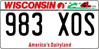 WI license plate 983XOS