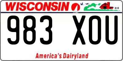 WI license plate 983XOU