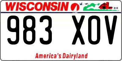 WI license plate 983XOV