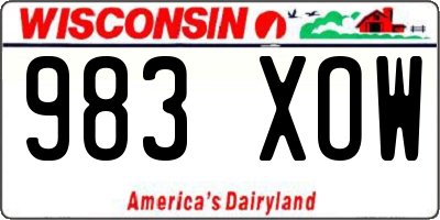 WI license plate 983XOW