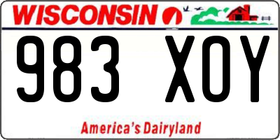 WI license plate 983XOY
