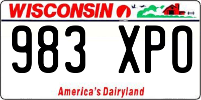 WI license plate 983XPO