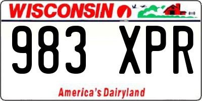 WI license plate 983XPR