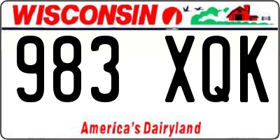 WI license plate 983XQK
