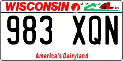 WI license plate 983XQN