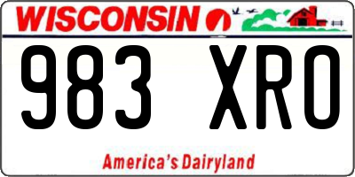 WI license plate 983XRO