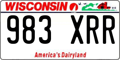 WI license plate 983XRR