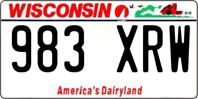 WI license plate 983XRW