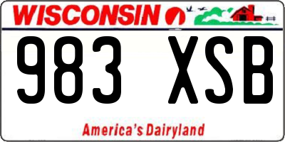 WI license plate 983XSB