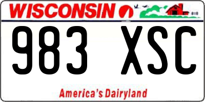 WI license plate 983XSC
