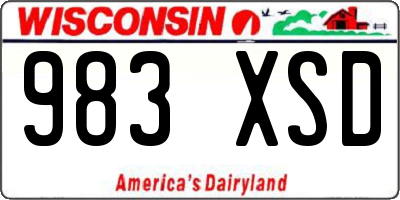 WI license plate 983XSD