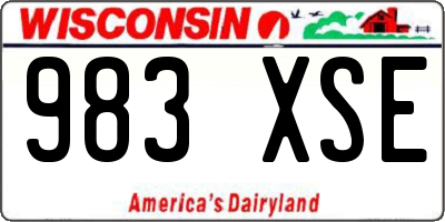 WI license plate 983XSE