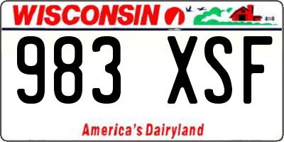 WI license plate 983XSF